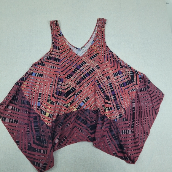 Free People Womens Medium Day Dreamers Oversized Flowy Tank Handkerchief Hem - Picture 2 of 11